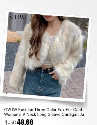GVUW Thickened Fur Coat Women's Fashion Turn Down Collar Loose Cardigan Coats 2025 New Winter Products 17S2180
