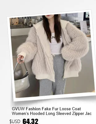 GVUW Thickened Fur Coat Women's Fashion Turn Down Collar Loose Cardigan Coats 2025 New Winter Products 17S2180