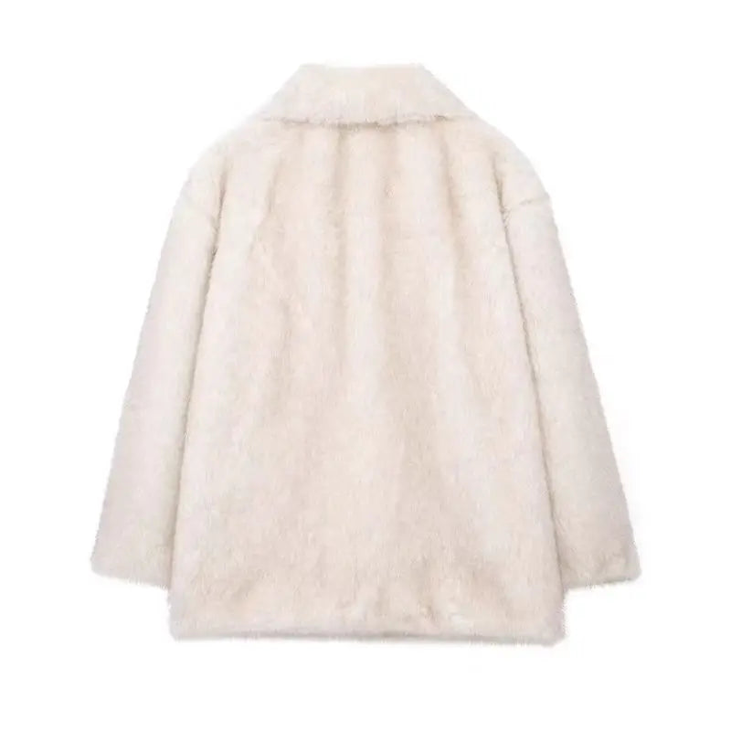 GVUW Thickened Fur Coat Women's Fashion Turn Down Collar Loose Cardigan Coats 2025 New Winter Products 17S2180