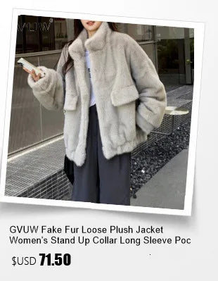 GVUW Thickened Fur Coat Women's Fashion Turn Down Collar Loose Cardigan Coats 2025 New Winter Products 17S2180