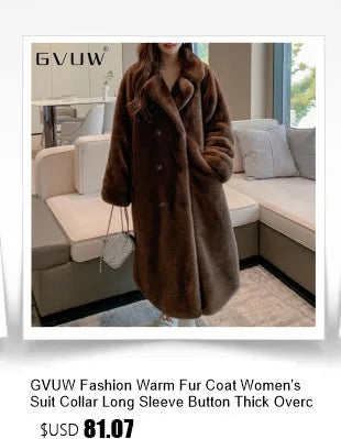 GVUW Thickened Fur Coat Women's Fashion Turn Down Collar Loose Cardigan Coats 2025 New Winter Products 17S2180