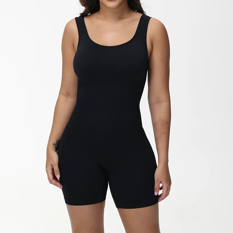 Women Full Body Shaper Wide Shoulder Seamless Bodysuit Shapewear Tummy Control Jumpsuit Sexy Thigh Slim Compression Underwear