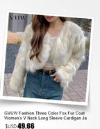 GVUW Thickened Fur Coat Women's Fashion Turn Down Collar Loose Cardigan Coats 2025 New Winter Products 17S2180
