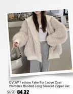 GVUW Thickened Fur Coat Women's Fashion Turn Down Collar Loose Cardigan Coats 2025 New Winter Products 17S2180