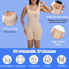 Women Full Body Shaper Wide Shoulder Seamless Bodysuit Shapewear Tummy Control Jumpsuit Sexy Thigh Slim Compression Underwear